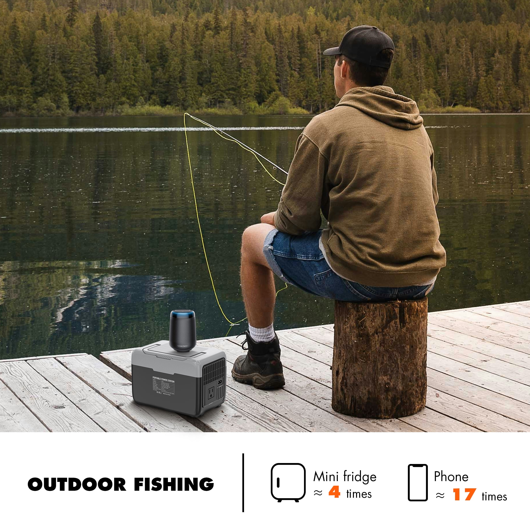 Hepway H30 Portable Power Station,300W Solar Generator,288Wh  LiFePO4 Battery,2 AC 120V Outlets,PD 100W USB-C Output w/ LED, 90000mah Power Bank for Hurricane Emergency Outdoor Camping RVs Home Use
