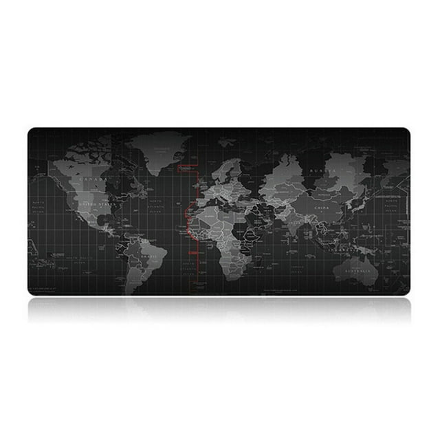 Tignapoo Extra Thick Silicone Wrist Support Gaming Mouse Pad - Black Map Design, 800*300mm, Perfect for Office and Gaming Use with Anti-Skid Base for Optimal Stability