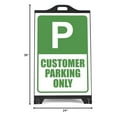 thumbnail image 2 of M&T Displays Black Street SignPro Board, Weatherproof A-Frame Sidewalk Curb Sign with 2 24x36 inch Matt Laminated Anti-Glare CUSTOMER PARKING ONLY Sticker Signs, Folding Portable Double Sided, 2 of 10