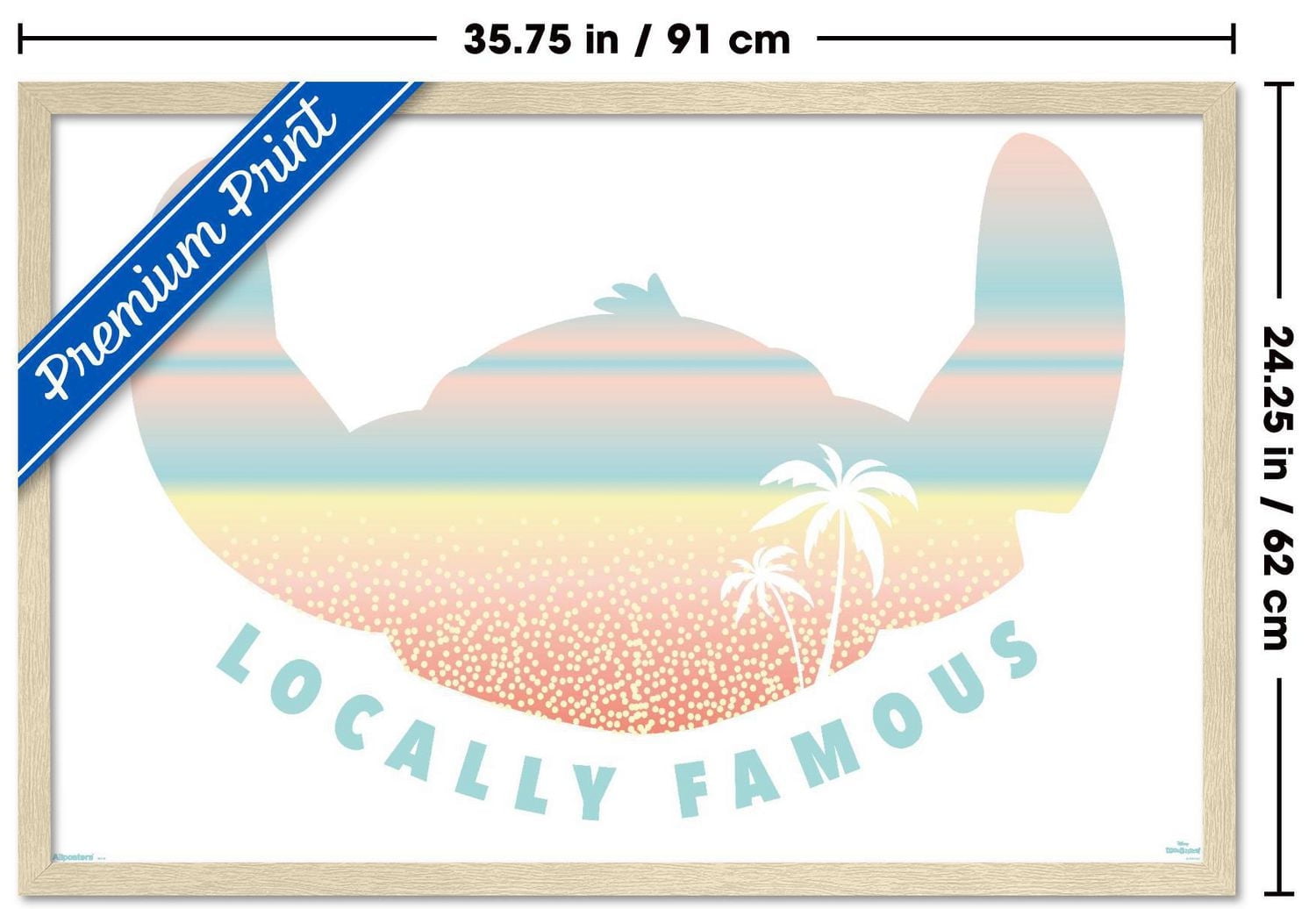 Disney Lilo and Stitch: Beach Vibes - Locally Famous Wall Poster