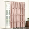 thumbnail image 6 of Room Divider Window Curtains, Boho Ruched Blackout Window Treatments with 3 Rows of Butterfly Flowers, Rustic Rod Pocket Drapes for Living Room, 100" W x 84" L, Peach Pink (LQ-30), 6 of 16