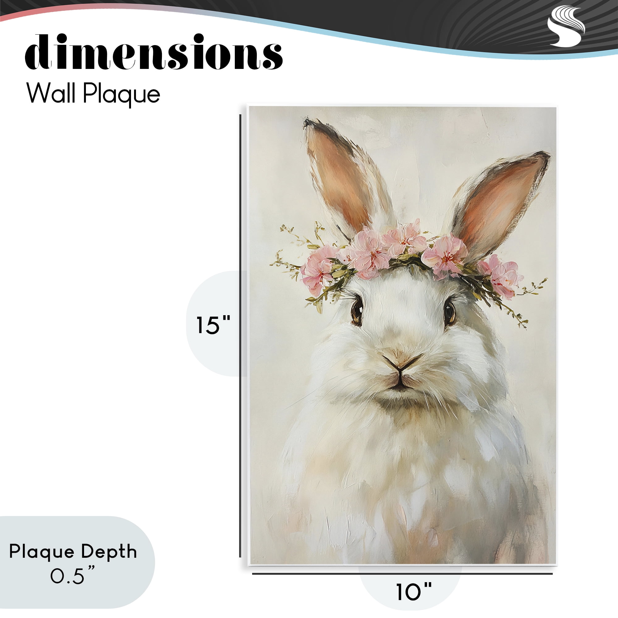 Stupell Industries Bunnykins with Pink Crown Wall Plaque Art, design by Tina LeCour