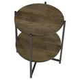 thumbnail image 3 of Axel Round Accent Table with Open Shelf Natural and Gunmetal, 3 of 7