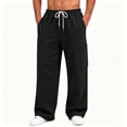 thumbnail image 4 of HomeDM Men's Wide Leg Sweatpants Drawstring Open Bottom Joggers with Pockets Casual Athletic Pants for Gym Workout, 4 of 7