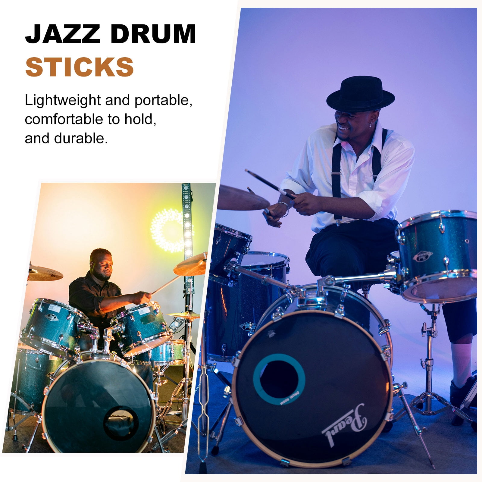 Uxcell Jazz Drum Sticks, 3 Pair Bamboo Rods Drum Brushes 19 Bundles Drumsticks for Jazz Folk Acoustic Performance Small Venue, Green(Segmented)