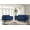 Navy Blue - Loveseat, variant on Home Design Casper Loveseat, Navy Blue Velvet Upholstery with Rolled Arms, Foam-Filled Cushions, and Silver-Tone Nailhead Trim, Modern Living Room Furniture