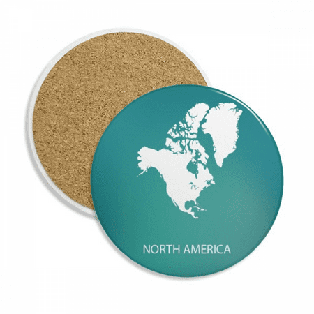 

North America Continent Outline Map Coaster Cup Mug Tabletop Protection Absorbent Stone