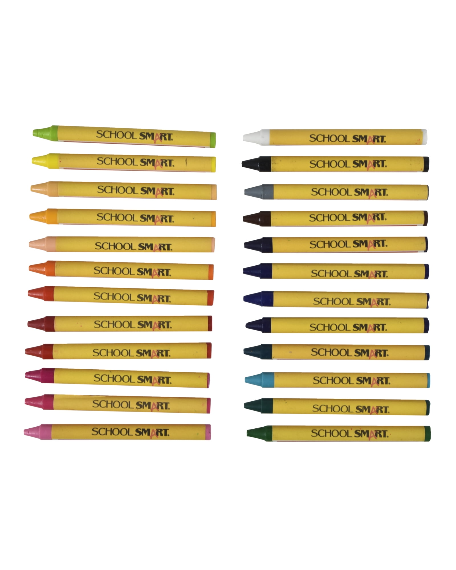 School Smart Non-Toxic Regular Crayon in Tuck Box, 5/16 x 3-1/2 in, Assorted Color, Pack of 24