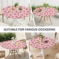 thumbnail image 7 of Pink Cow Strawberry Pattern Round Fitted Tablecloth with Elastic Edge,Dining Table Cover Waterproof,Outdoor Round Tablecloth for Camping,Dining,Indoor and Outdoor, 7 of 7