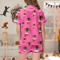 thumbnail image 4 of TZEWGL Night Shirt For Girl Satin Silk Short Sleeves Button Down Top Classic Shorts With 2 Piece Set Pjs For Toddlers size 2-3T, 4 of 5