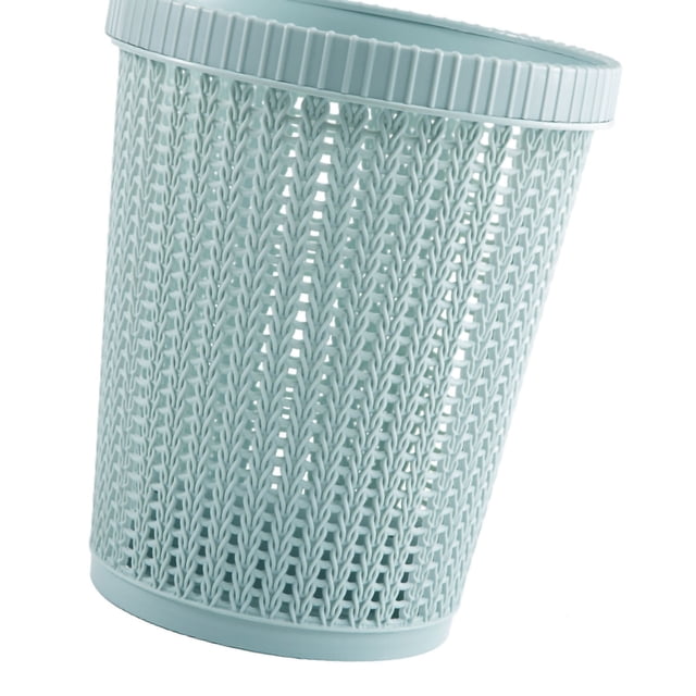 Bote de basura Plástico Jadeshay Cesta de almacenamiento de basura Diseño de imitación de ratán
