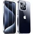 thumbnail image 1 of Temdan Diseñado para iPhone 15 Pro Max, [con 2 protectores de pantalla de vidrio templado] [transparente] [no amarillea] [protección contra caídas de grado militar] Funda protectora delgada a prueba d, 1 of 4