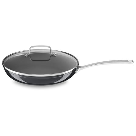 Kitchenaid Hard Anodized Nonstick 12" Skillet With Glass Lid, Black Sapphire (Kc3H112Klbe)