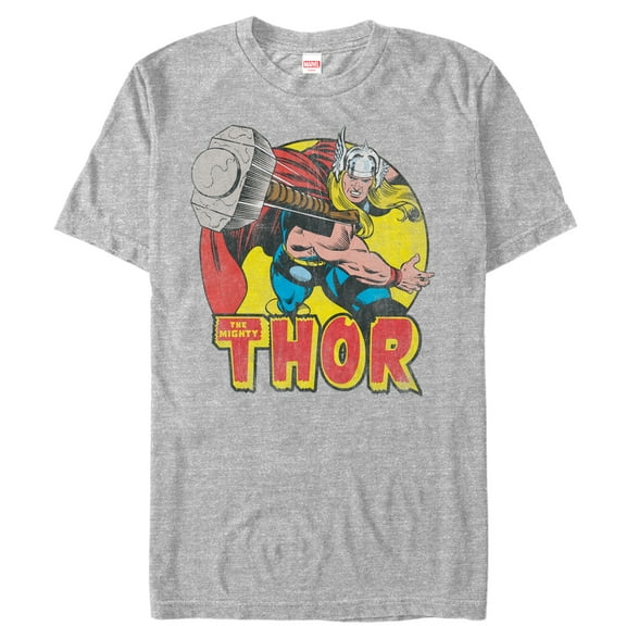 Men's Marvel Mighty Thor Hammer Throw  Graphic Tee Athletic Heather Medium