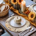 thumbnail image 6 of Fall Floral Round Braided Placemats Set of 4, Wildflower Plant Heat Insulation Place Mats Washable Non-Slip Table Mats for Kitchen Dining Party, 15 Inches, 6 of 8
