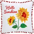 thumbnail image 5 of Sunflower Embroidered Accent Pillow - Hello Sunshine, 5 of 6