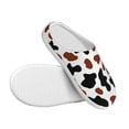 thumbnail image 3 of Balery Brown Black Cow Pattern Women's Fuzzy Memory Foam Slippers Fluffy Winter House Shoes Indoor and Outdoor-42/43, 3 of 7