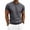 Dark Gray, variant on Shirts for Men Solid Color Casual Jacquard Short Sleeved Half Button Stand Collar Polo Top Dark Gray XXXL