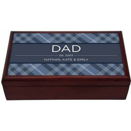 Cherry Keepsake Box - Personalized Plaid Keepsake Box For Him