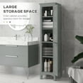 thumbnail image 4 of kleankin Bathroom Tall Storage Cabinet with Adjustable Shelves, Grey, 4 of 10