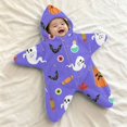 thumbnail image 2 of Generic Baby Halloween Pumpkin Printed Starfish Onesie Zipper Hooded Star Jumpsuit, 2 of 5