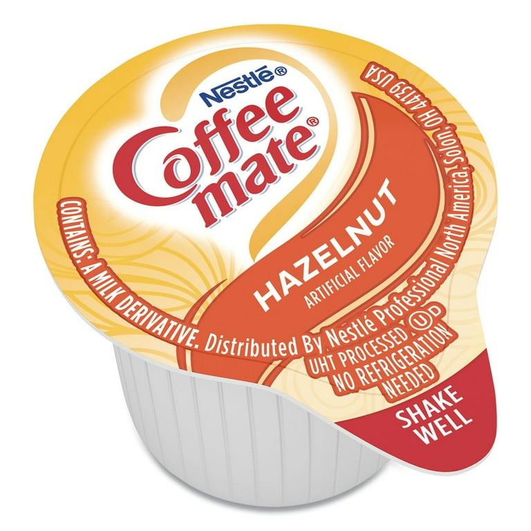 Liquid Coffee Creamer, Hazelnut, 0.38 oz Mini Cups, 180/Carton Liquid Coffee Creamer, Hazelnut, 0.38 oz Mini Cups, 180/Carton