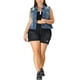 thumbnail image 2 of Chaleco de mezclilla sin mangas con botones para mujer de tallas grandes Agnes Orinda 4X azul rasgado, 2 of 7