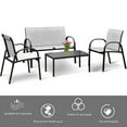 thumbnail image 6 of Costway 4 PCS Patio Furniture Set Sofa Coffee Table Steel Frame Garden Deck Gray, 6 of 8