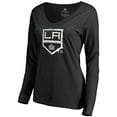 thumbnail image 2 of Women's Black Los Angeles Kings Splatter Logo V-Neck Long Sleeve T-Shirt, 2 of 4
