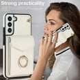 thumbnail image 2 of Elegante funda multifuncional tipo cartera para Samsung S23 Plus con correas, ranura para tarjetas, soporte para anillo, protección para cámara, material de PU, a prueba de golpes, antigolpes., 2 of 5