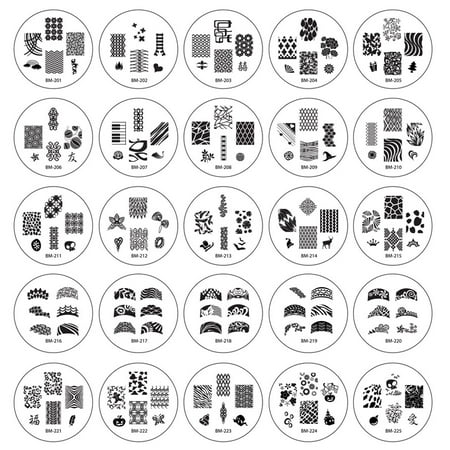Bundle Monster 25pc Manicure Accessories Nail Art Stamping Plate Set - Series 2
