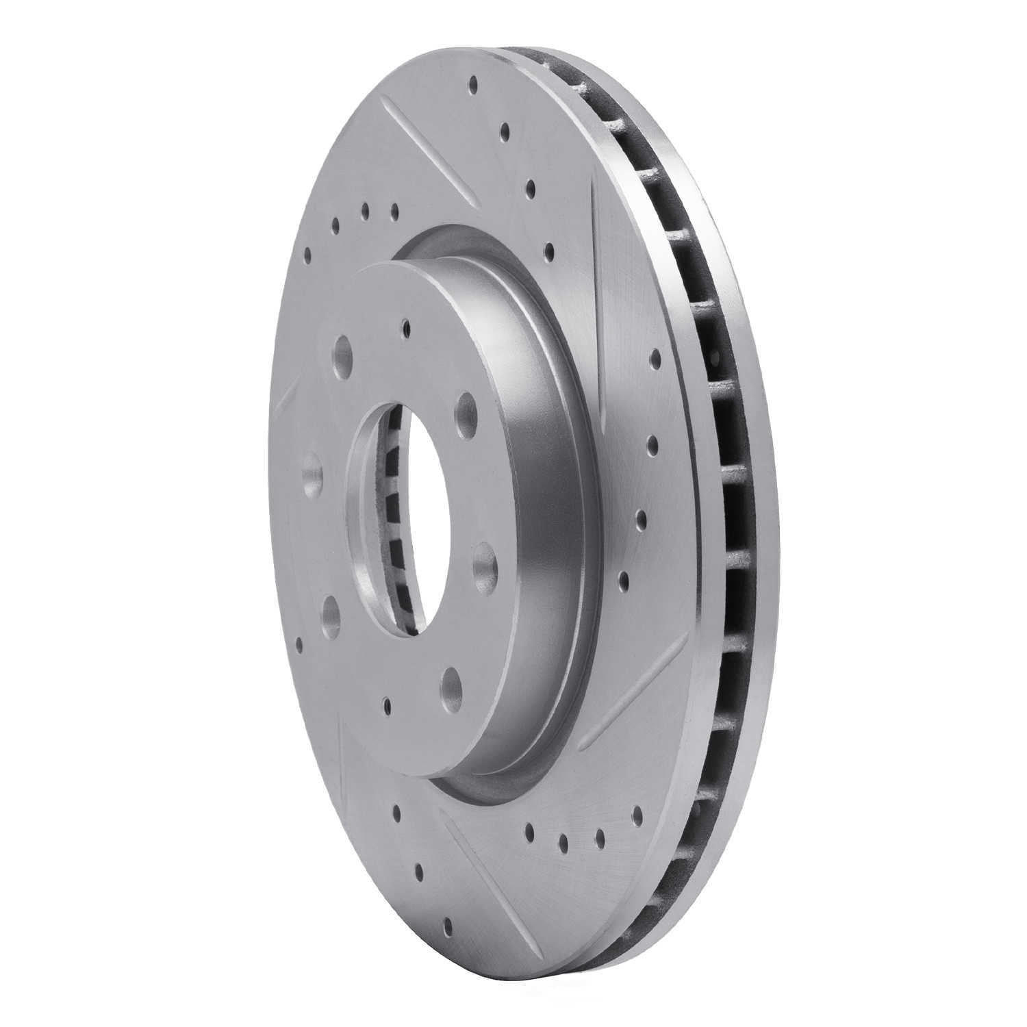 Dynamic Friction Company 631-21007R DFC Brake Rotor - Drilled And Slotted - Silver