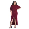 thumbnail image 2 of Plus Size Batwing Sleeve Front Slit Maxi Dress, 2 of 8