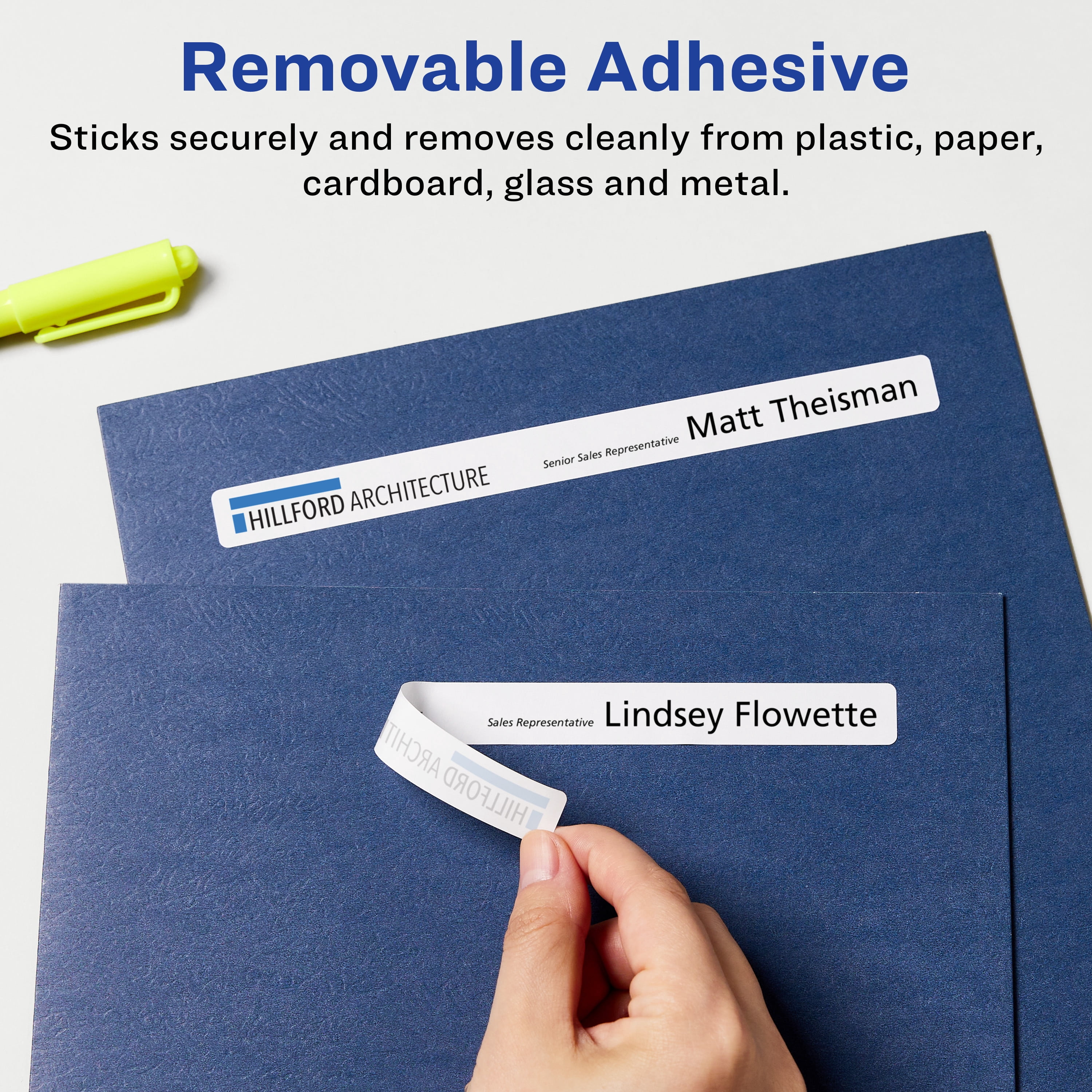 Avery Removable Rectangle Labels, 5/8" x 7-1/2", 300ct
