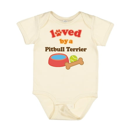 

Inktastic Pitbull Terrier Loved by a (Dog Breed) Gift Baby Boy or Baby Girl Bodysuit