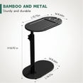 thumbnail image 7 of Bamboo Bathtub Tray Table with Adjustable Height, Freestanding Bathtub Caddy for Tub Against Wall, Tub Organizer Suitable for Luxury Spa and House Warming Gift - Patent Protected (Black), 7 of 7
