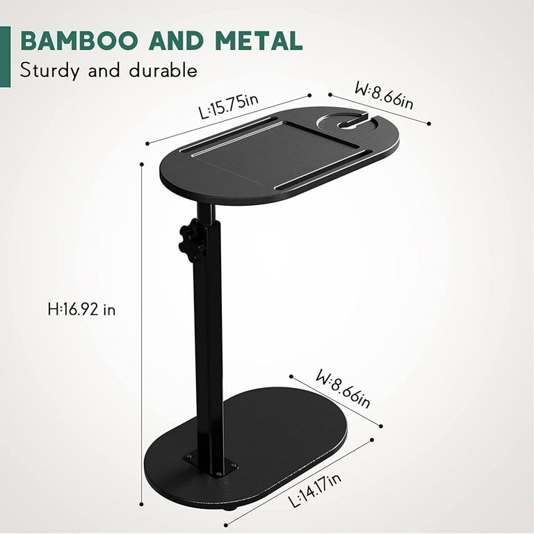 Bamboo Bathtub Tray Table with Adjustable Height Freestanding Bathtub Caddy for Tub Against Wall Tub Organizer Suitable for Luxury Spa and House