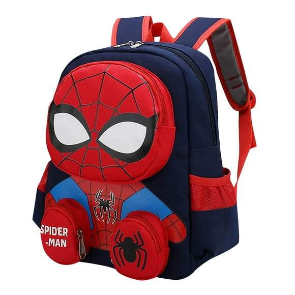 Spider Kids Preschool Red Backpack Toddler School Backpack Lightweight Cartoon Backpack for Boys Girls, 12 Inch
