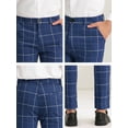thumbnail image 6 of Lars Amadeus Men's Dress Plaid Slim Fit Flat Front Business Checked Trousers, 6 of 6