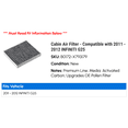 thumbnail image 2 of Cabin Air Filter - Compatible with 2011 - 2012 INFINITI G25, 2 of 2