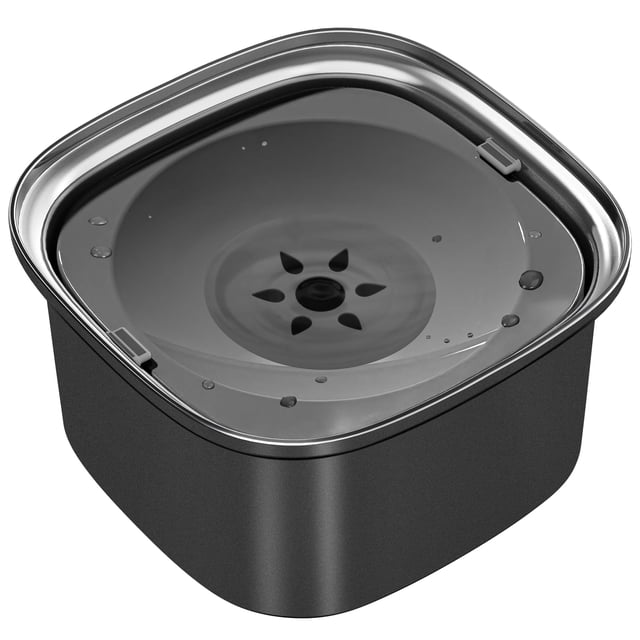 Plato de Agua para Perros UPSKY 3L de Acero Inoxidable con Alimentador Lento