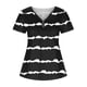 thumbnail image 3 of Camiseta suelta de manga corta con cuello en V informal con estampado de cremallera a la moda para mujer OAVQHLG3B Store  lin121212, 3 of 3