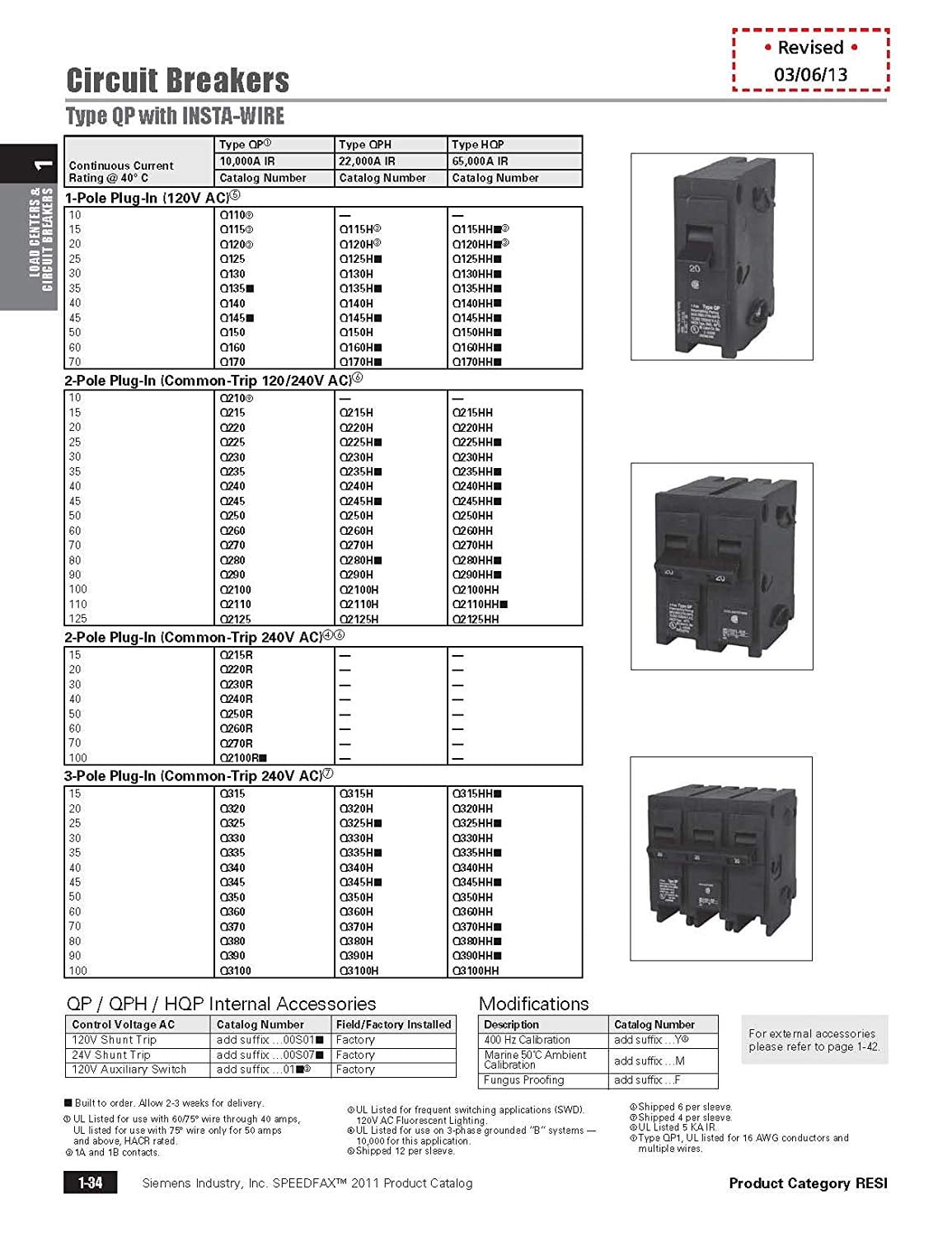 Siemens Q290 90-Amp 2 Pole 240-Volt Circuit Breaker for sale online 