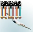 thumbnail image 7 of 1Set Swimming Medal Holder Display Hanger Rack Frame Acrylic Wall-Mounted Medal Hook with 12 Separate Hooks Hang 0ver 40+ Medals for for Triathlon Runing Bicycle Swimming 11.4×4.3 Inch, 7 of 7