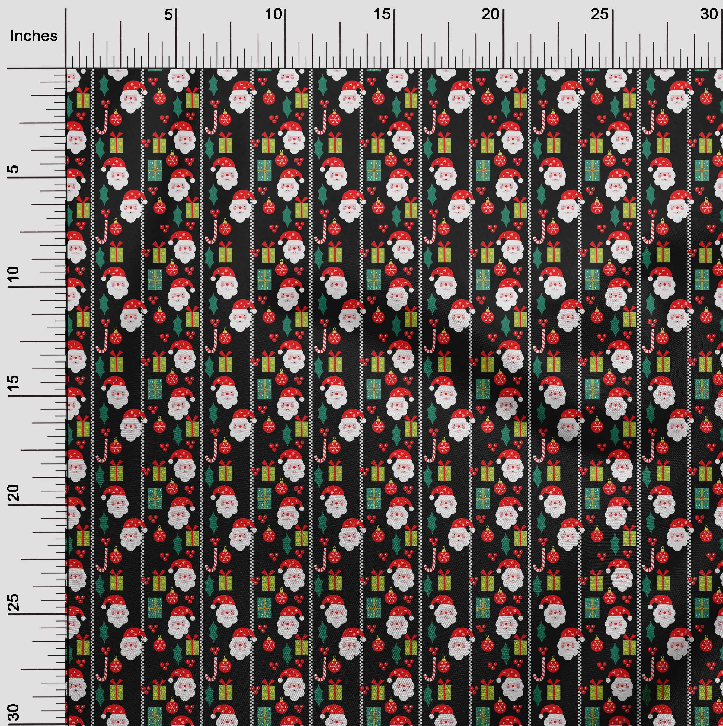oneOone Polyester Spandex Black Fabric Merry Christmas Fabric For Sewing Printed Craft Fabric By The Yard 56 Inch Wide-KKP
