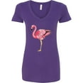 thumbnail image 3 of Inktastic Pink Flamingo Women's V-Neck T-Shirt, 3 of 5