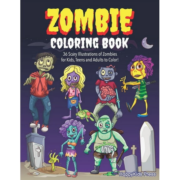 Zombie Coloring Book: Colouring Book for Kids, Teens and Adults, Boys and Girls - Zombie Lover Gift Idea - Halloween Activity Book, (Paperback)