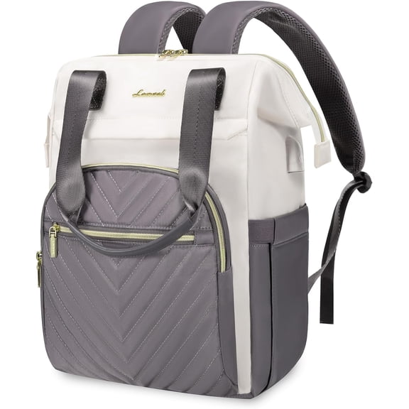 Laptop Backpack for Women, 15.6 Inch Work Laptop Bag，Waterproof Teacher Nurse Bag with USB Port, Fashion Travel Bag Business Computer Backpack Purse,Beige-Khaki