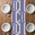 thumbnail image 6 of Purple Gray Table Runner - 48 Inch Long, Kitchen Dining Table Runner Dresser Scarves, Vintage Farmhouse Ombre Wooden Grain Farmhouse Decor for Coffee Tables Wedding Party Banquet, 6 of 8