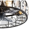 thumbnail image 5 of OUKANING Caged Low Profile Ceiling Fan with Light, 3 Speeds Adjustable,Enclosed Ceiling Fan Lights with Remote, Industrial Ceiling Fans for Living Room, Bedroom, Kitchen (Black3), 5 of 8